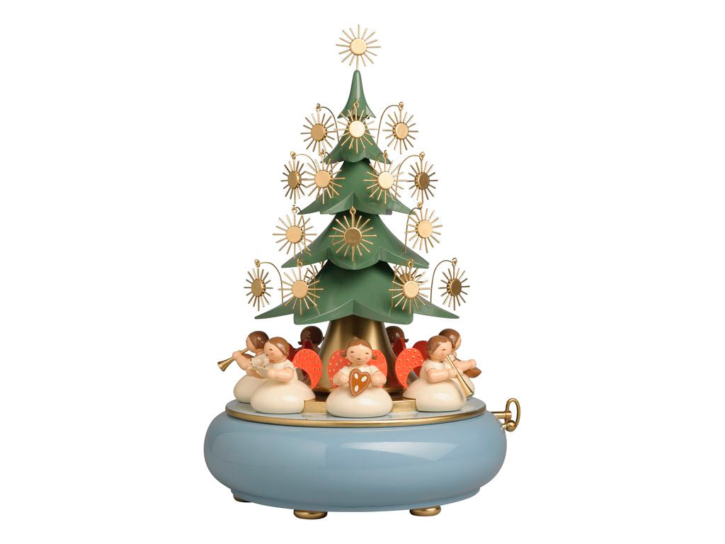 Music Box with Angels sitting under the Tree, with 36-note Musical Movement 5336/41AB