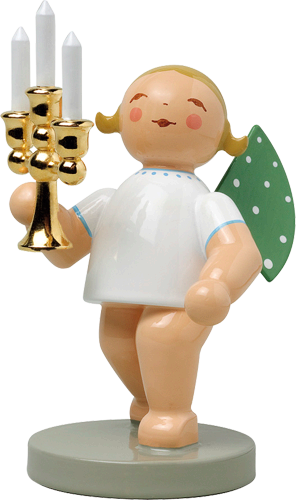 Gold Edition Nº 4 Candle Bearer, Angel with Gold-Plated Candelabra 650/117