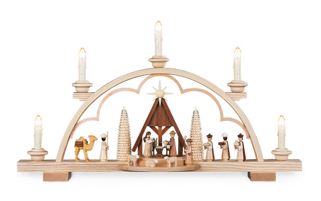 Candle arch nativity scene