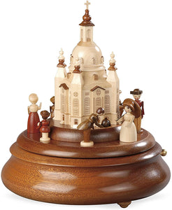 Electronic Music box V3.0, blank with BT-Electronic sound
Motif platform separate for electronic Music boxes,  Historic figurines with Frauenkirche church