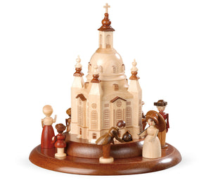 Motif platform separate for electronic Music boxes,  Historic figurines with Frauenkirche church