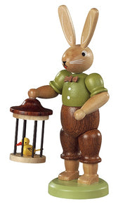 Easter bunny, male with bird cage