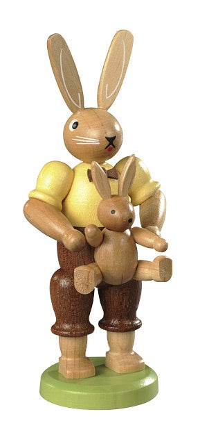 Easter bunny, male with little child