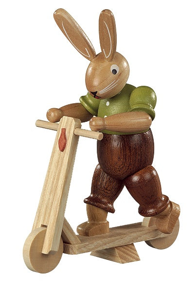 Easter bunny, male on scooter