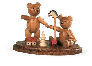 Two bear, children playing